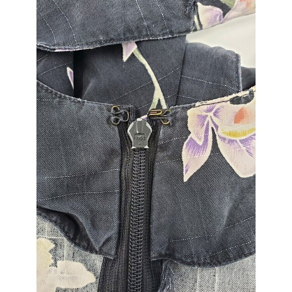 VINTAGE TOMMY BAHAMA BLACK FLORAL TANK DRESS 100% SILK WOMEN SIZE 2 TROPICAL - Picture 11 of 14